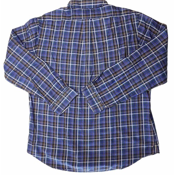 Polo Ralph Lauren Mens Sz XL Custom Fit Blue Plaid Long Sleeve Button Down Shirt - Picture 2 of 12
